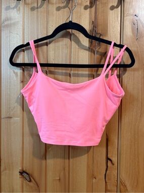 HALARA Neon Pink Double-Strap Crop Tank Top